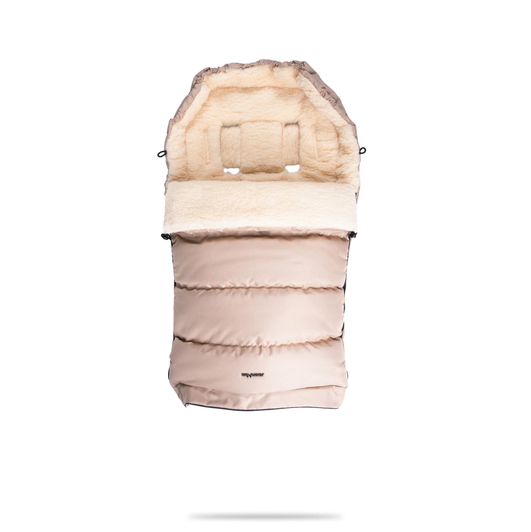 my junior® ThermoWool 3in1 Fußsack 100% Schurwolle, reflektierend, wasserabweisend (Naptime Latte)