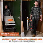 Evolution Power Tools R255TBL+ tischkreissäge, Tischsäge Tragbares Multi-Material-Sägeblatt im Lieferumfang enthalten Schneidet Holz Metall Kunststoff, 45˚ Fase, +/- 60˚ Gehrungswinkel, 1800w Motor