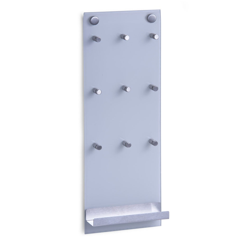 Zeller 13879 Schlüsselbord, Glas/Edelstahl / 15 x 40