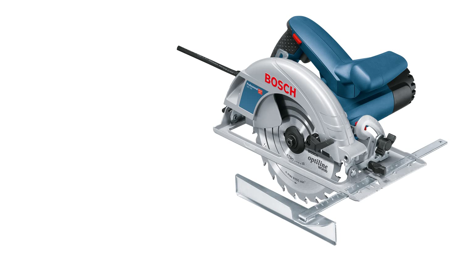 Bosch Professional Kreissäge GKS 190 (Leistung 1400 Watt, Kreissägeblatt: 190 mm, Schnitttiefe: 70mm inkl. HM-Kreissägeblatt, Absaugadapter, Parallelanschlag, Sechskantstiftschlüssel)