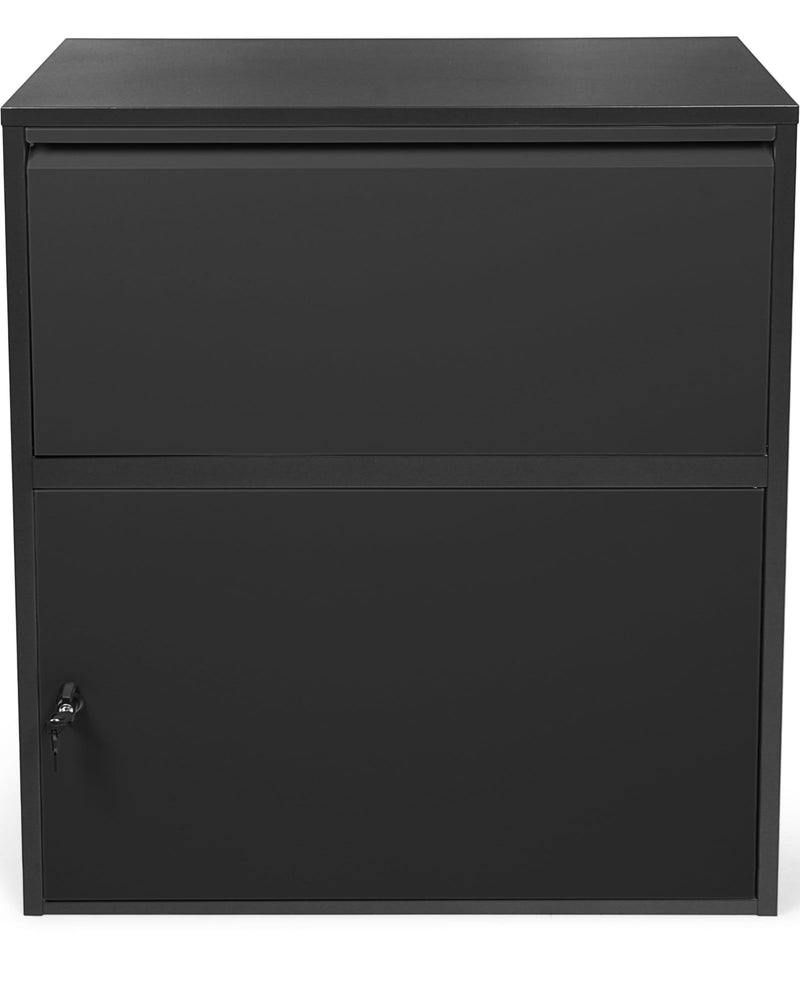 Ondis24 Korona Paketbox Postbox für Pakete, Päckchen, Warensendungen und Briefe mit Paketsafe (Schwarz, XXL 103 cm x 73 cm)