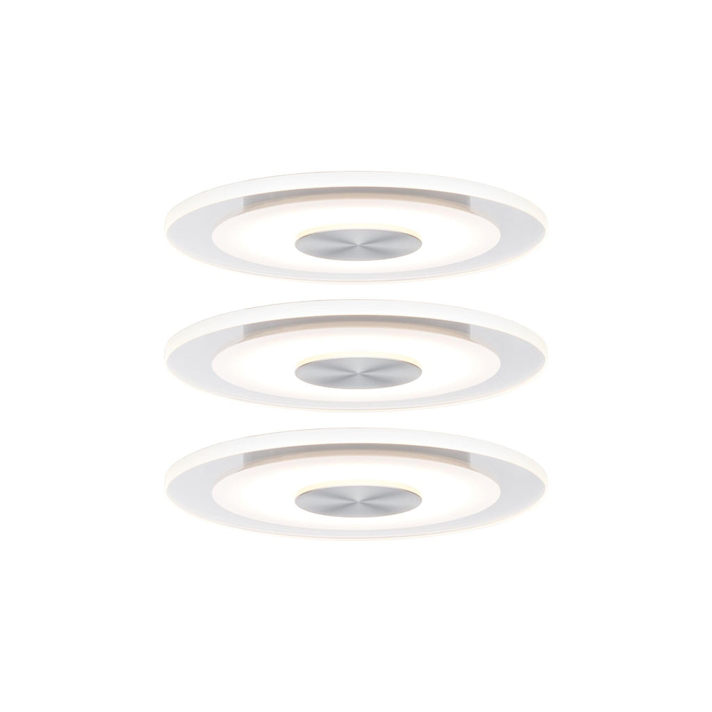 Paulmann 92907 LED Einbauleuchte Whirl rund Einbaustrahler 3x5,5W Deckeneinbauspot Alu Satin Einbaulampe Einbaulicht dimmbar Deckeneinbauleuchte