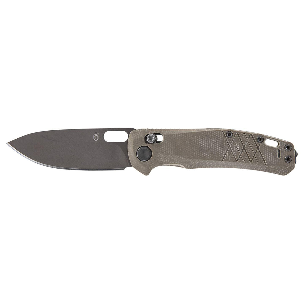 Gerber Taschenklappmesser mit Taschenclip, Scout, Mit Micarta-Griff und Glasbrecher, Klingenlänge: 8,2 cm, Grün, Rostfreier 440A Stahl, 1064583