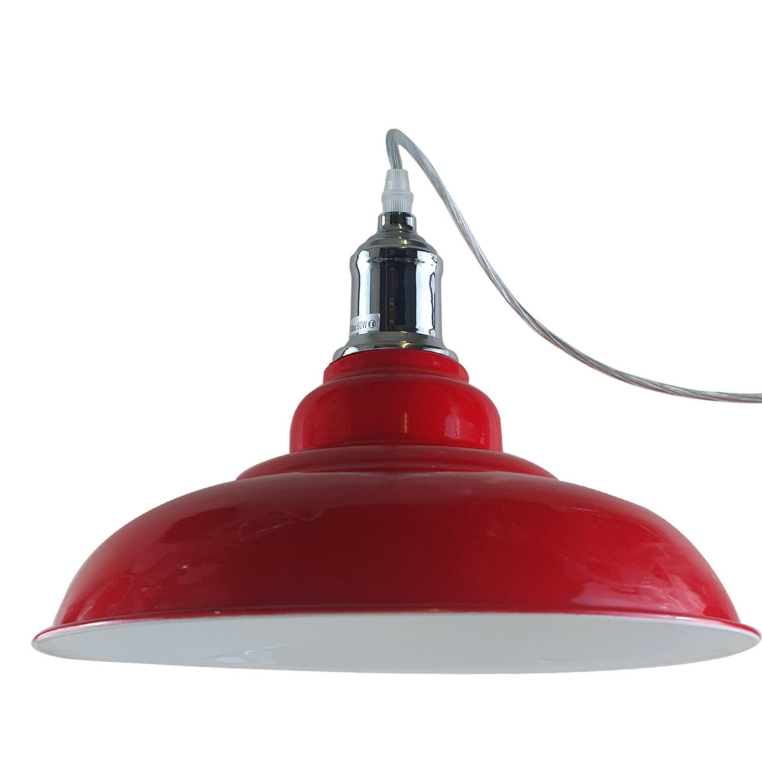 LEDSone Pendelleuchten-Set im Retro-Stil, Metall, E27, 32 cm [Energieklasse A] (rot)