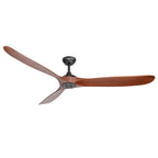 reiga 178 cm Holz Deckenventilator mit Fernbedienung, 6 Geschwindigkeiten, Leise DC Motor, 3 Holz Flügeln, Sommer Winterbetrieb für Schlafzimmer, Wohnzimmer, Terrasse