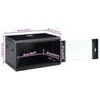 vidaXL 6U Netzwerkschrank Wandmontage Abnehmbare Seitenteile Serverschrank Wandschrank Schrank Wandgehäuse 19" IP20 600x450x350mm 70kg