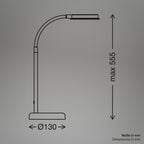 BRILONER - LED Schreibtischlampe mit Touch, dimmbar in Stufen, schwenkbar, Tischlampe, Lampe, Nachttischlampe, Tischleuchte, Home Office, Bürolampe, Leselicht, 32,5x13x40 cm, Schwarz