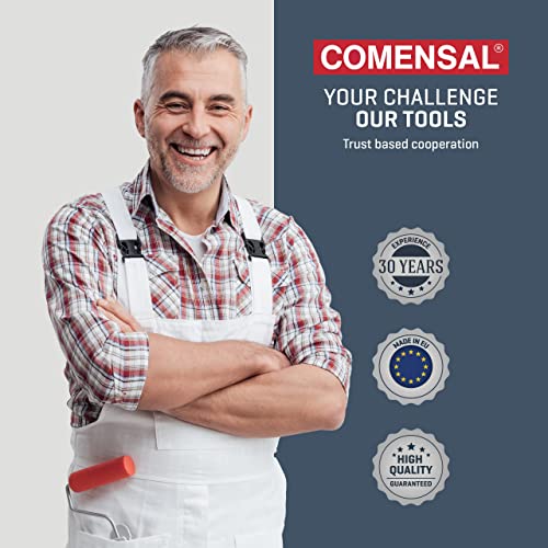 COMENSAL Fliesenwaschset - 9-teiliges Fliesenleger Waschset XL - 24L - Profi Fliesen Waschset - mit Räder - Rollenaufsatz - Gitter - Epoxi Fugenbrett - Hydroschwamm - Schwamm - Made in EU