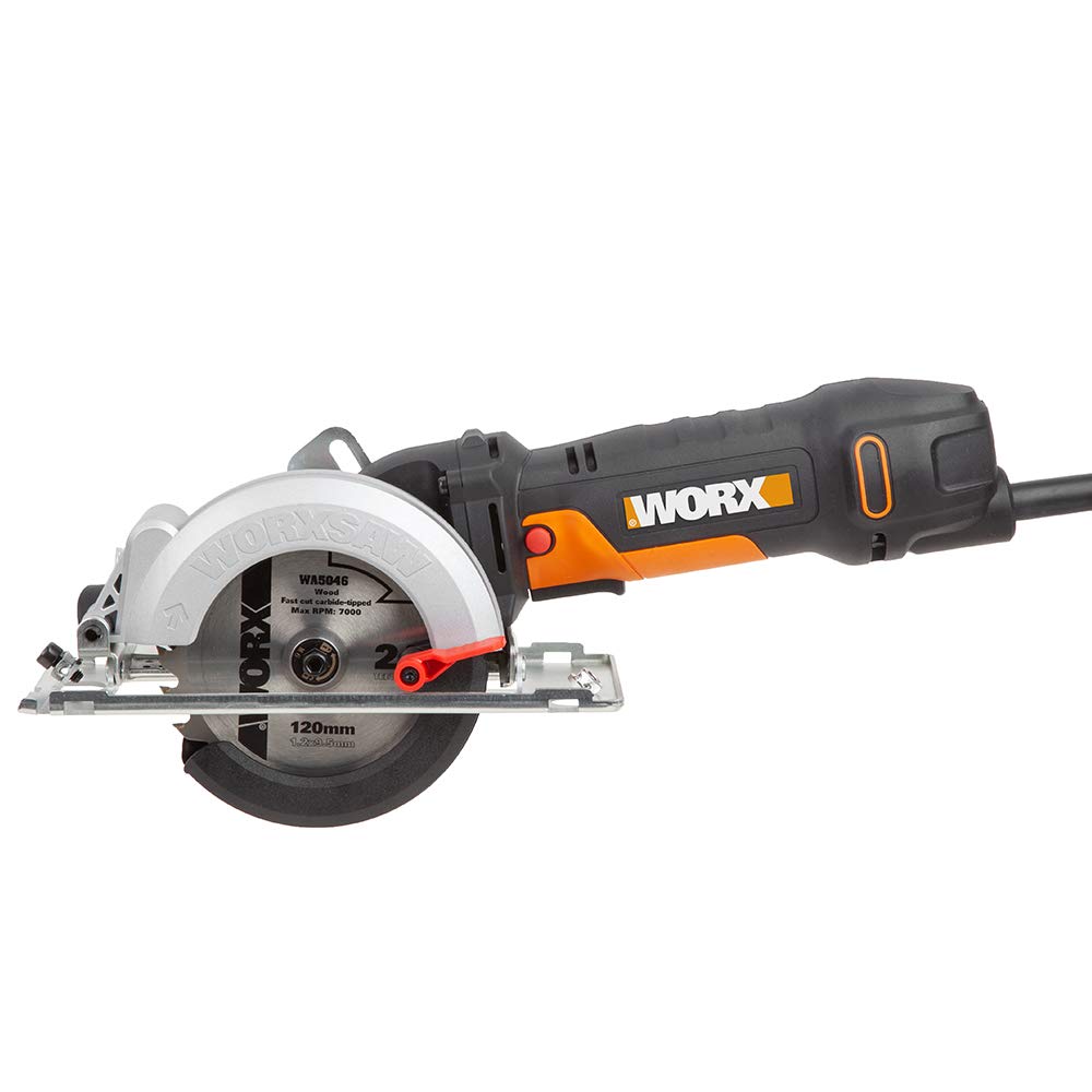WORX WX439 Kompakt-Handkreissäge 480W - zum Sägen von Metall, Plastik, Holz, Stein und Fliesen - 120mm Sägeblatt