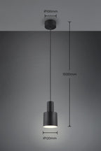 Trio Leuchten Pendelleuchte Agudo 319400132, Metall Schwarz matt, exkl. 1x E27