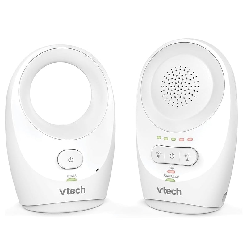 VTech BM1120 Baby-Audioüberwachungsgerät, klare Tonübertragung und Sicherheit, Lange Reichweite, 5-stufige LED-Lautstärkeanzeige, Gürtelclip, wiederaufladbare Batterien