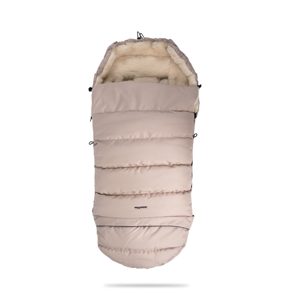 my junior® ThermoWool 3in1 Fußsack 100% Schurwolle, reflektierend, wasserabweisend (Naptime Latte)