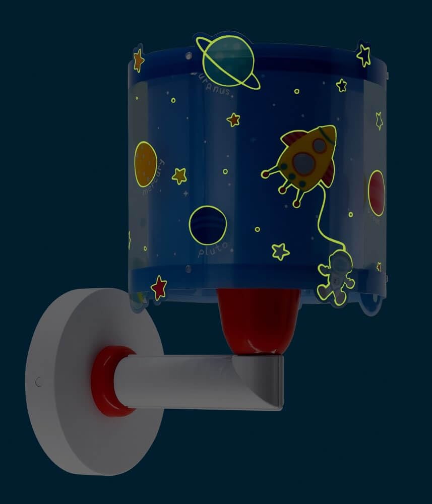 Dalber kinder Wandlampe, Kinderlampe Wandleuchte Wolken Planets Planeten Sonnensystem 41349, kinder zimmer leuchte lampenschirm, Blau