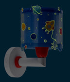 Dalber kinder Wandlampe, Kinderlampe Wandleuchte Wolken Planets Planeten Sonnensystem 41349, kinder zimmer leuchte lampenschirm, Blau