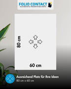 Folio Contact Whiteboard Folie – elektrostatisch haftend, wiederbeschreibbar & abwischbar – haftet ohne Kleber auf allen glatten Flächen – 60 x 80 cm