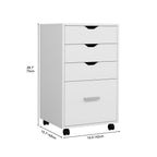 YITAHOME Rollcontainer mit 4 Schubladen, Mobiler Aktenschrank mit Rädern, Bürocontainer Schubladenschrank Rollschrank Rollwagen, Schubladenkommode für Zuhause Büro, Hängeregisterschrank (Weiß)
