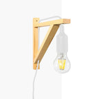BarcelonaLED Wandleuchte, LED, nordisch, Geodreieck aus Holz und Silikonanhänger für E27-Sockel 2 Jahre Garantie Modern weiß