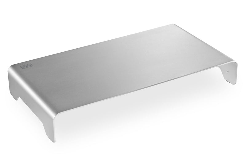 DIGITUS Designer Monitor-Erhöhung aus Aluminium - Bildschirm-Ständer - Traglast 10 kg - Nicht Rutschend - Silber