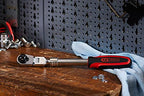 KS Tools 914.1220 1/2" SlimPOWER Teleskop-Gelenk-Umschaltknarre, 72 Zahn