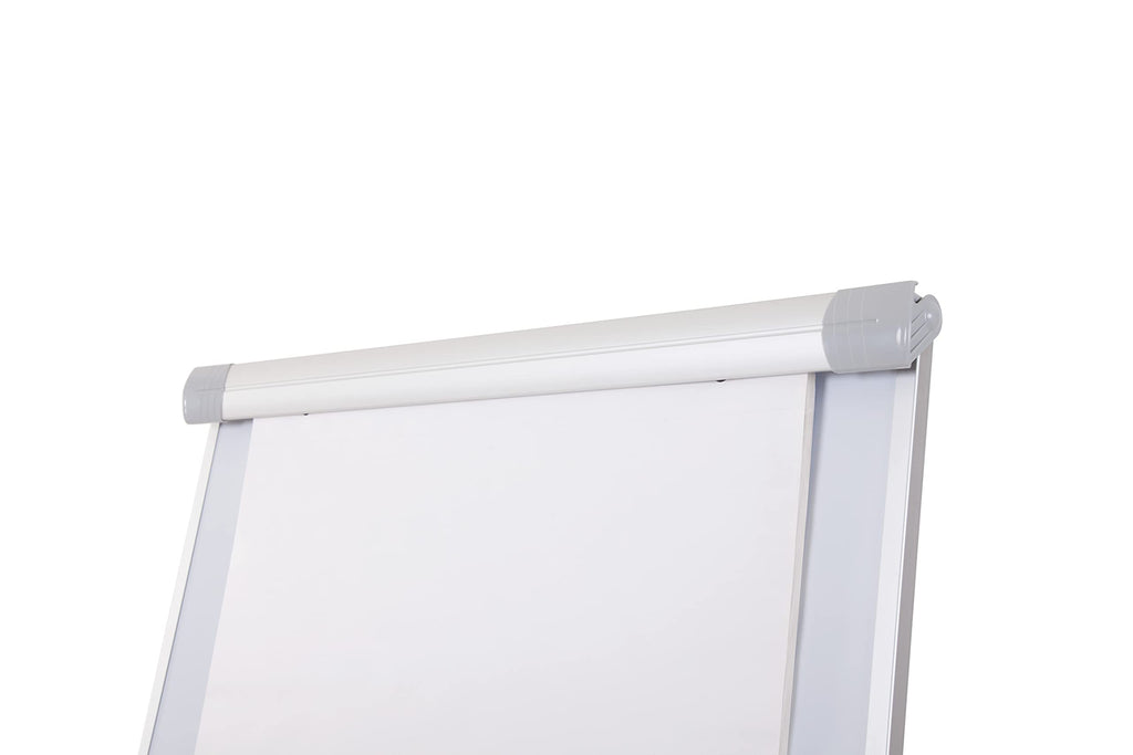 Bi-Office Mobiles Flipchart Smart, mit 5 Rollen, Magnetisch, Aluminiumrahmen, Tafelgröße 70 x 100 cm, Gesamthöhe 180 cm,Grau,