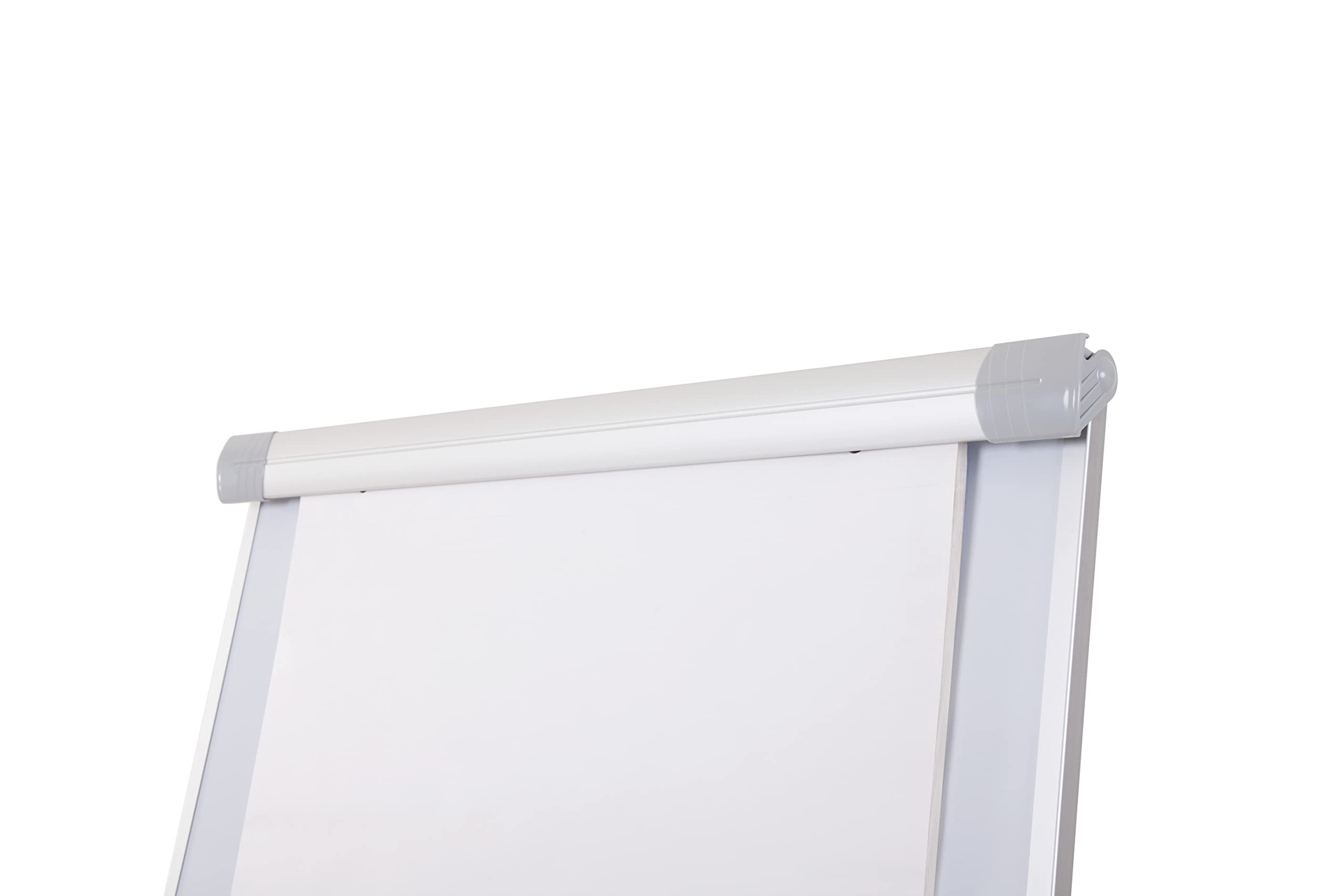 Bi-Office Mobiles Flipchart Smart, mit 5 Rollen, Magnetisch, Aluminiumrahmen, Tafelgröße 70 x 100 cm, Gesamthöhe 180 cm,Grau,