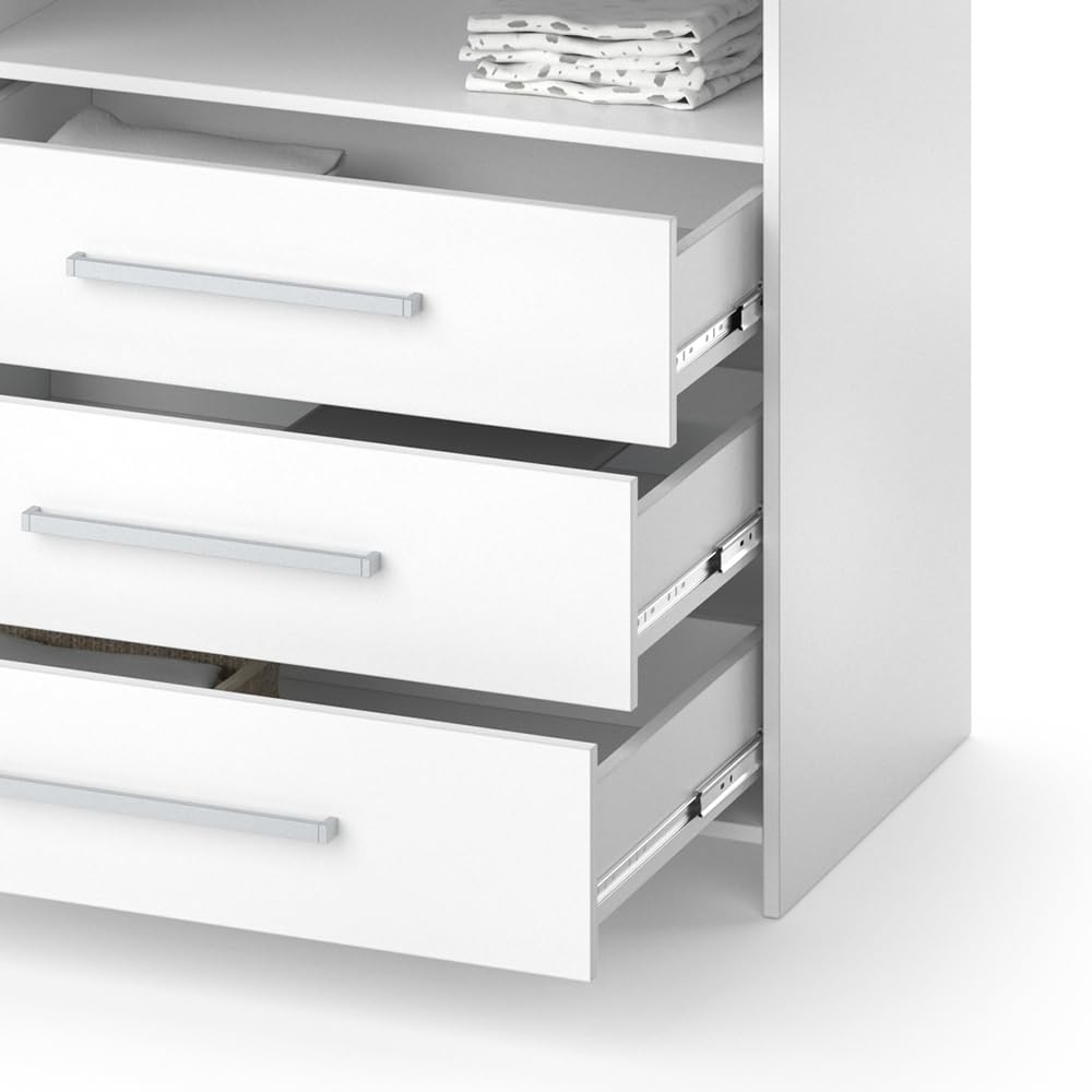 Vicco Wickelkommode Oskar, Wickelaufsatz für die Kommode, Weiß, 113 x 100 cm mit Schubladen