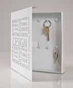 HAKU Möbel Schlüsselkasten weiß, Metall - Maße: B 22 cm x H 24 cm x T 5 cm, Style: Modern