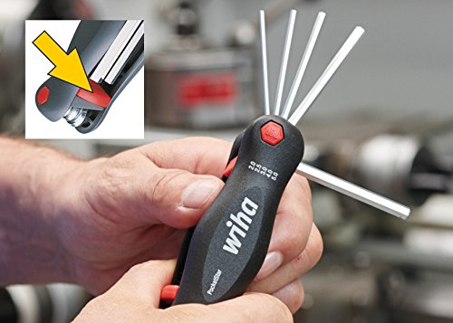 Wiha Multitool PocketStar® Innen-Sechskant, Schlitz, Phillips, TORX 9-tlg., per Tastendruck schneller Zugriff, als Längs- und Quergriff einsetzbar, all-in-one Werkzeug (25295)