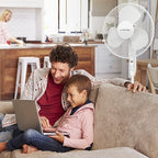 TROTEC Standventilator TVE 25 S, geräuscharmer Ventilator, 40 Watt, 3 Gebläsestufen, 80°-Oszillation, stufenlos höhenverstellbar bis 130 cm, Timer-Funktion, Fernbedienung