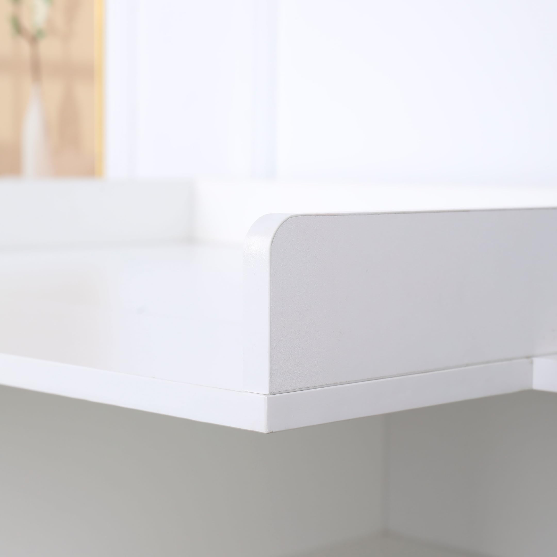 ecomi Wickelkommode Wickeltisch Baby Kommode aus Holz mit Wickelaufsatz, 3 Schubladen, 1 Tür, 100 cm Höhe in Weiß, Wickeltisch 113x100 cm Griffe verchromt