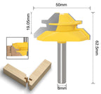 45 Grad Lock Mitre Router Bit, APLUS Holzfräser, Nutfräser + 8 mm Schaft Zungenschaft und Nutfräse Set 3 Zähne in T-Form Cutter aus Holz für Holzarbeiten