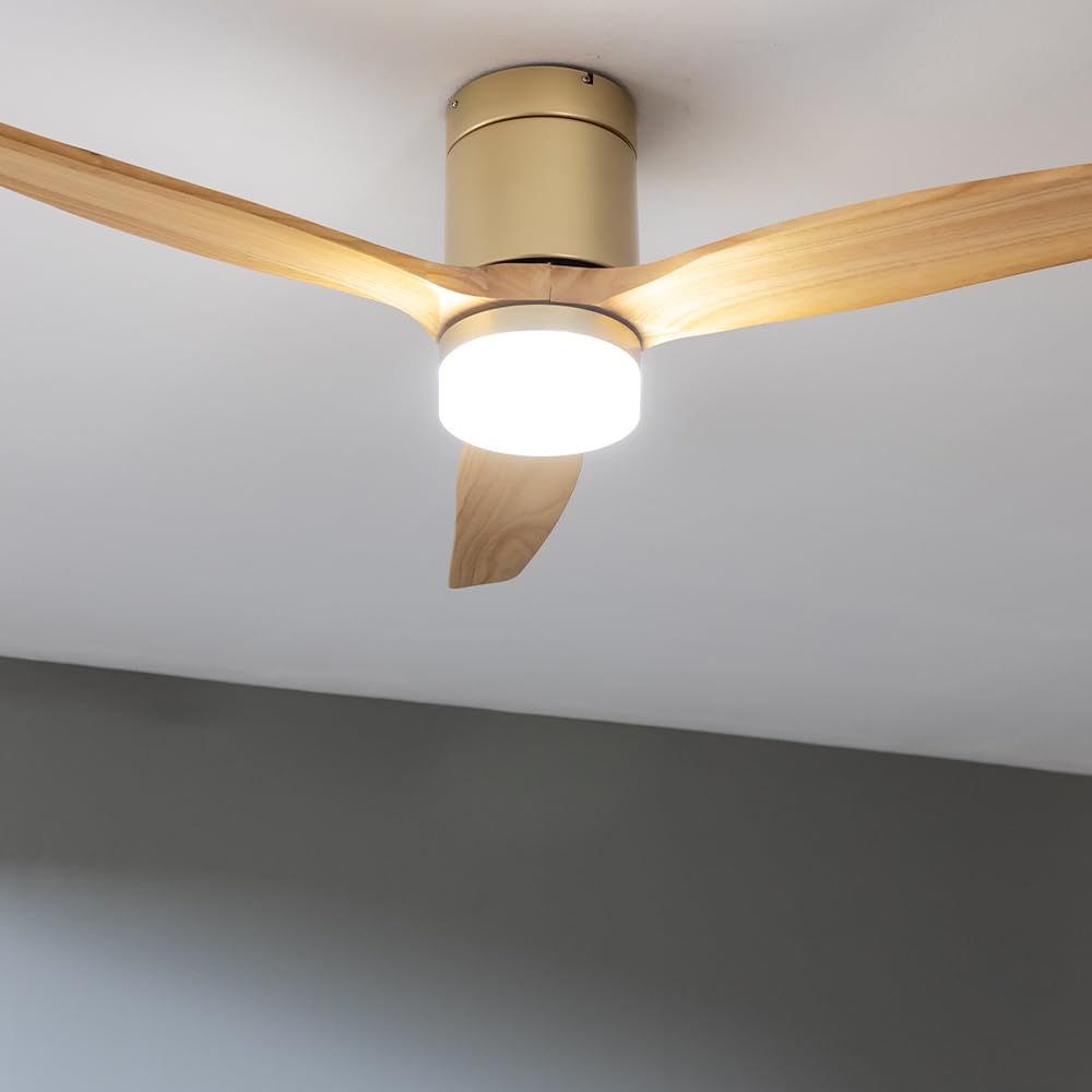 Cecotec - Deckenventilatoren mit Licht EnergySilence Aero 5600 Aqua WhiteDarkWood Connected, 132 cm, 40 W, LED 20W, 3 Flügel, 6 Geschwindigkeiten, Timer, Winter/Sommer, Wi-Fi, Weiß, Schwarz-Baun