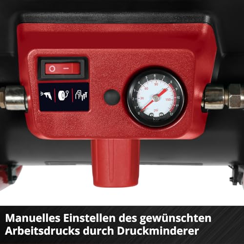 Einhell Akku-Kompressor TE-AC 36/150 Li OF-Solo Power X-Change (36 V, max. 8 bar, 6 l Tank, 150 l/min Ansaugleistung, Manometer, ölfrei, ohne Akku)