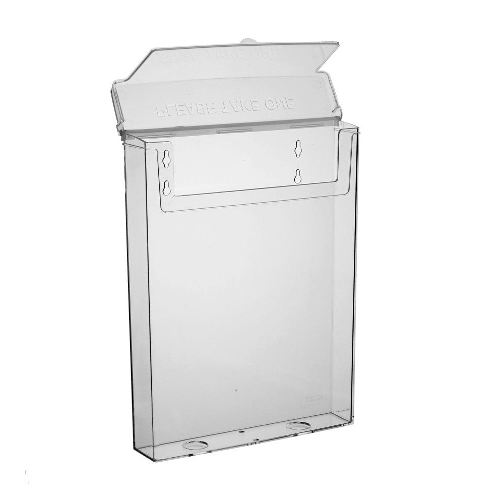 taymar DIN A4 Prospekthalter, Prospektbox mit Deckel, Wetterfest (auch für den Außenbereich geeignet)