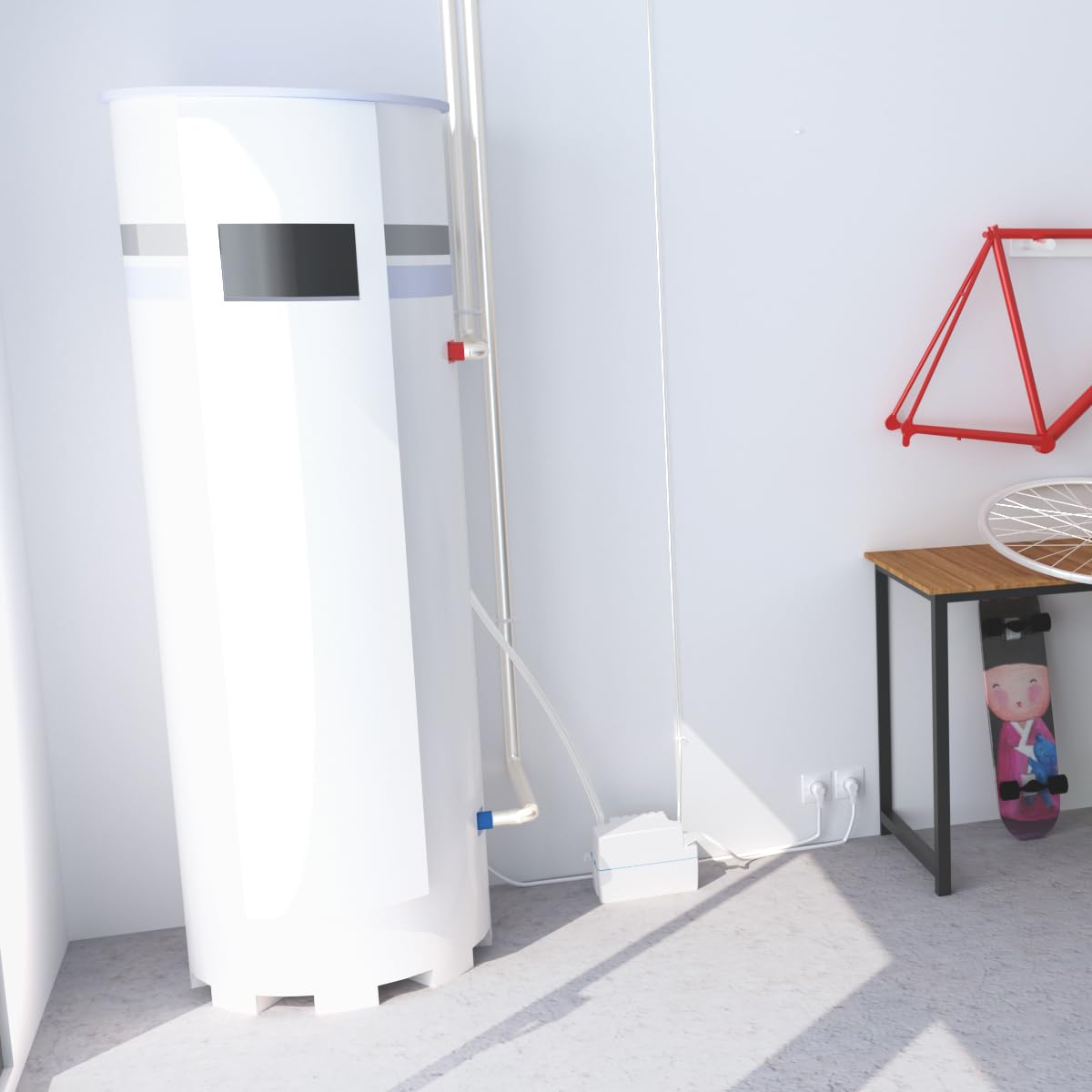 SFA – Kondensatpumpe Sanicondens Eco V02 mit 2 Zuläufen – Für Heizkessel und Klimaanlagen – Geräuscharm (45 dB) – Vollständiges Installationsset – 26 x 13,8 x 17 cm