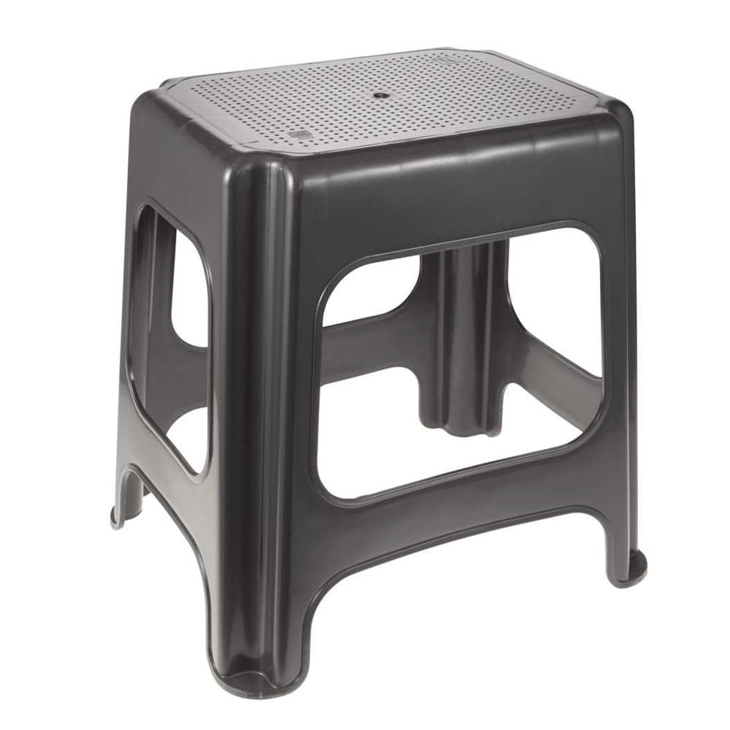 keeeper Maxi-Hocker, Polypropylen, Grau/Graphit, 41 x 33,5 x 42,5 cm, Funny Farm
