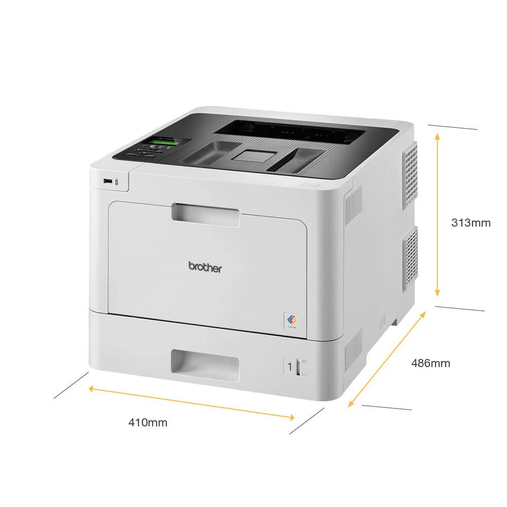 Brother HL-L8260CDW Professioneller WLAN Farblaserdrucker (31 Seiten/Min., Duplex, 2.400 x 600 dpi) weiß/schwarz