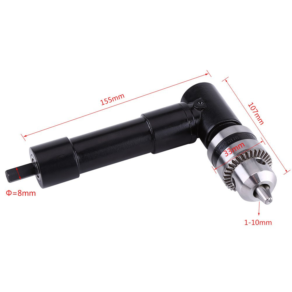 Bohrmaschine Adapter aus Aluminium rechtwinklig 90 Grad für schnurlose Selbstbohrer mit 8mm Sechskant Schaft