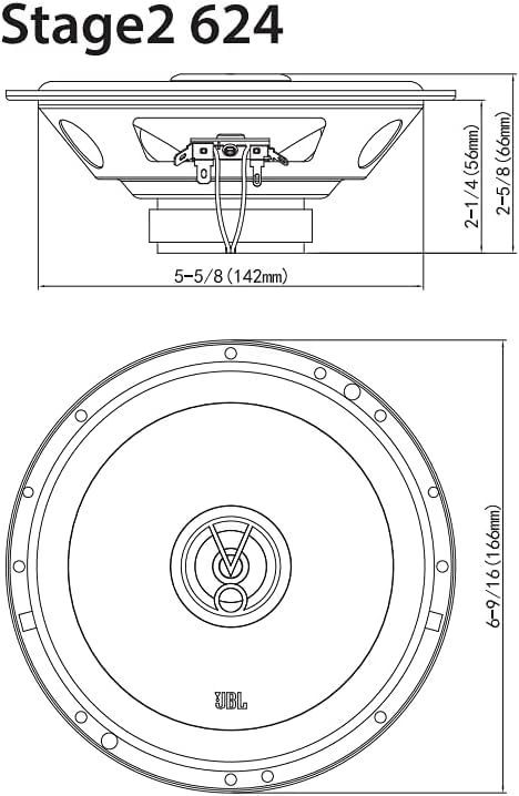JBL Stage2 624 2-Wege Auto Lautsprecher Set von Harman Kardon - 240 Watt KFZ Autolautsprecher Boxen 16 - 17 cm