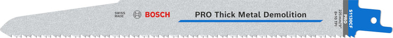 Bosch 5x PRO Thick Metal S1130CF Demolition Säbelsägeblatt (für Rohre und Profile aus Metall, Nichteisenmetalle, Länge 225 mm, Professional Zubehör Säbelsäge)