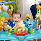 Bright Starts, Disney Baby, Findet Nemo Spring- und Spielcenter mit Spielstation mit Lichtern und Musik, 13 Aktivität Spielzeug, 360° drehender Sitz, höhenverstellbares, Kinder ab 6 Monaten