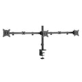 PureMounts Monitor Halterung, Monitorhalterung für 3 Bildschirme, 17 bis 27 Zoll, höhenverstellbar neigbar schwenkbar, VESA 75 und 100, Tischhalterung, Bildschirmhalter Triple, Schwarz
