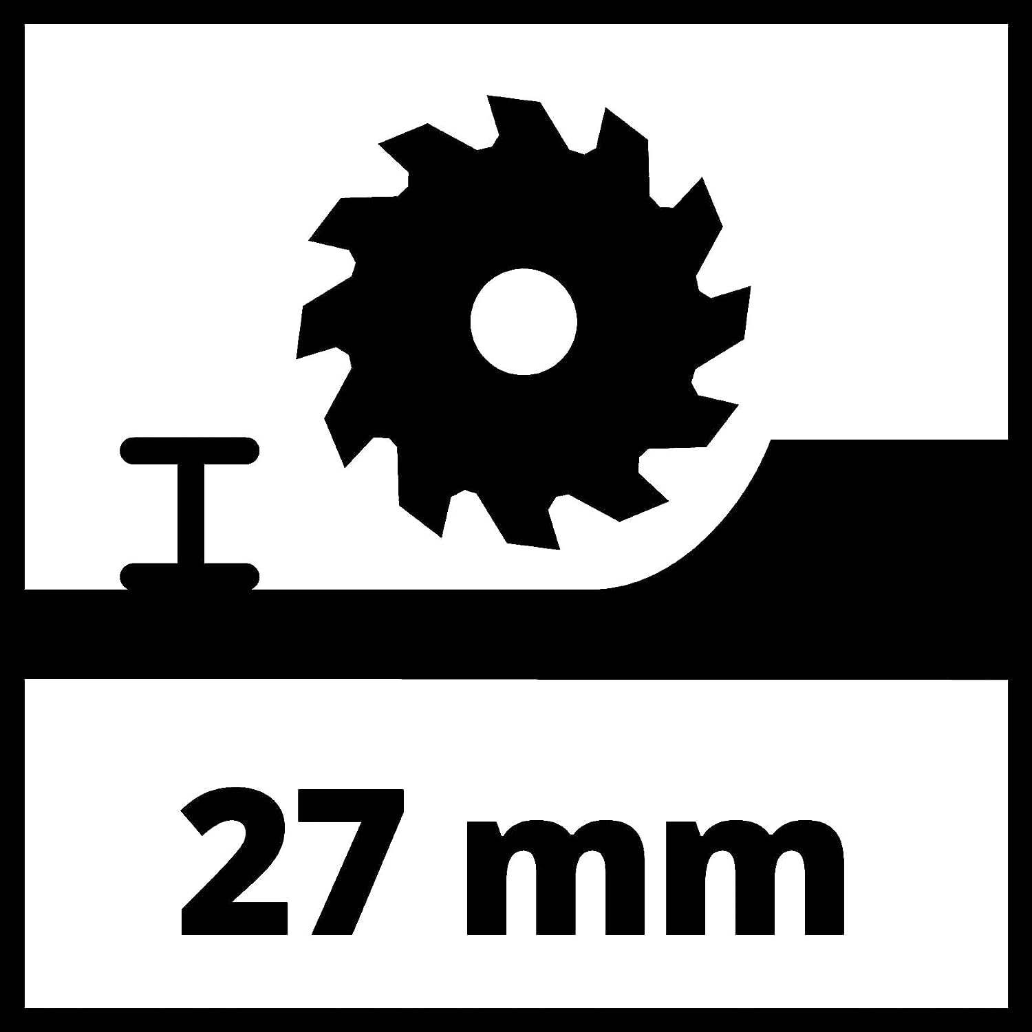 Einhell Mini-Handkreissäge TC-CS 89 (600 W, 7200 min^-1, 27 mm Schnitttiefe, 10 mm Sägeblattaufnahme, Spindelarretierung, TCT Sägeblatt, Parallelanschlag)