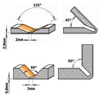 CMT ORANGE TOOLS 915.001.11 - V-NUTFRÄSER 90° S=8 D=18X7,4X60 RE