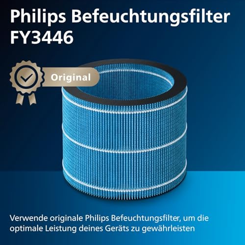 PHILIPS Luftbefeuchter 3000 Serie, für 45 m², NanoCloud, 99,97% weniger Bakterien, 300 ml/h, 3 Stufen, Schlafmodus, Ultraleise (33 dB), Feuchtigkeitssensor, Timer, 3L Tank, Weiß (HU3916/10)