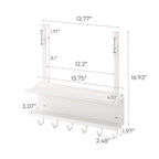 Yamazaki 5461 SMART Untertisch-Organizer für Kabel und Router, weiß, Stahl, minimalistisch, 40 x 11.5 x 43 cm