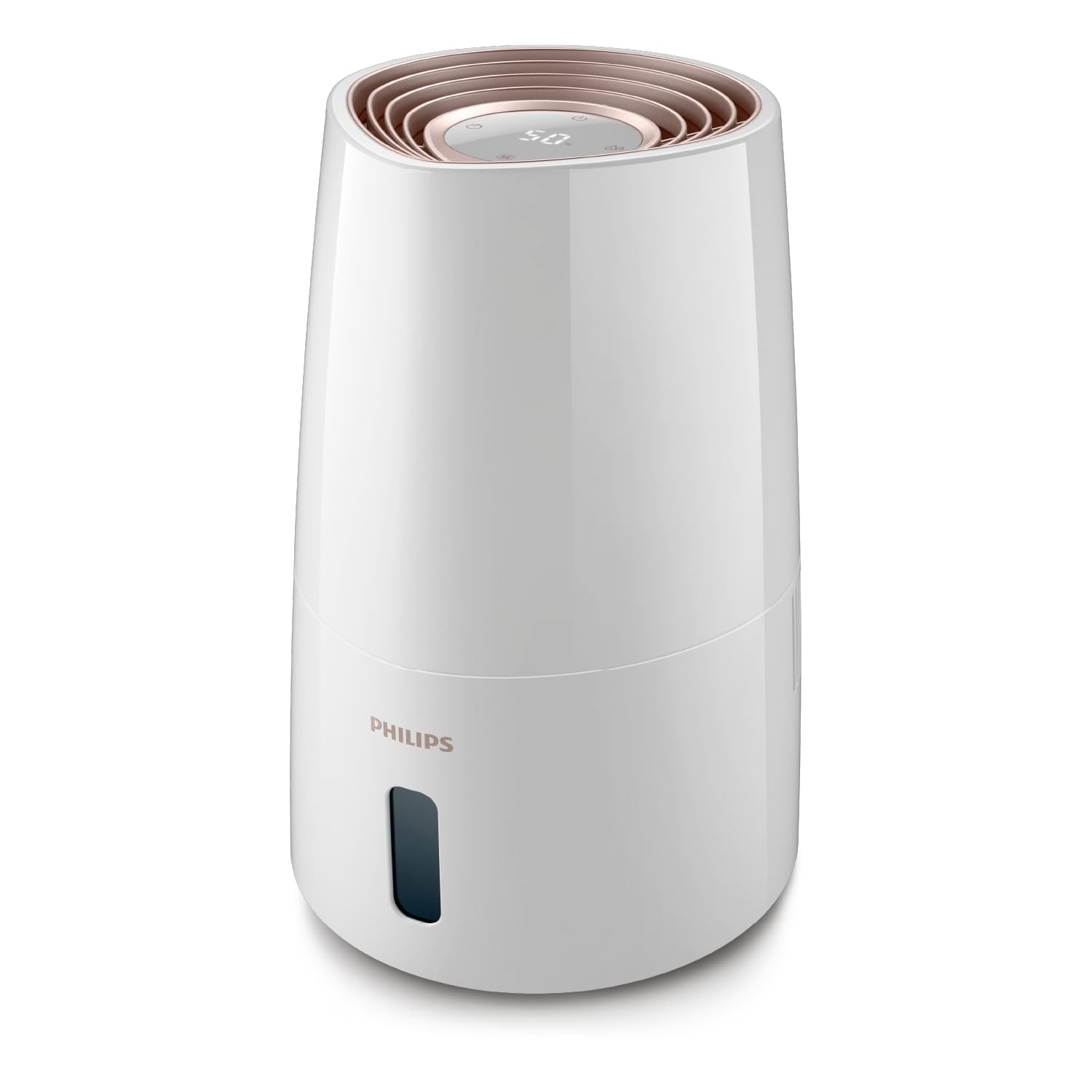 PHILIPS Luftbefeuchter 3000 Serie, für 45 m², NanoCloud, 99,97% weniger Bakterien, 300 ml/h, 3 Stufen, Schlafmodus, Ultraleise (33 dB), Feuchtigkeitssensor, Timer, 3L Tank, Weiß (HU3916/10)