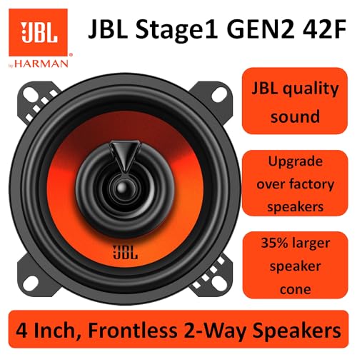 JBL Stage1 GEN2 42F Koaxial Lautsprecher Auto 100mm (4 Zoll): von Harman Kardon Car HiFi mit 40W RMS und 320W Max Einbaulautsprecher Auto Boxen Set - Paarweise