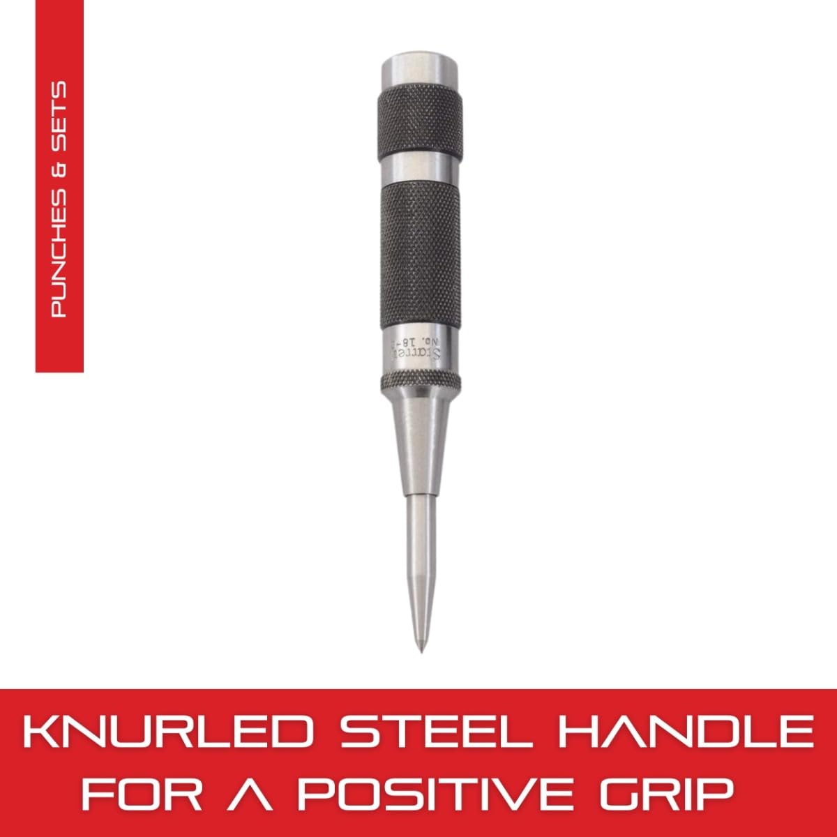 Starrett 18C Automatik-Körner Heavy-Duty mit einstellbarem Hub, 5-1/4" Länge, 11/16" Durchmesser