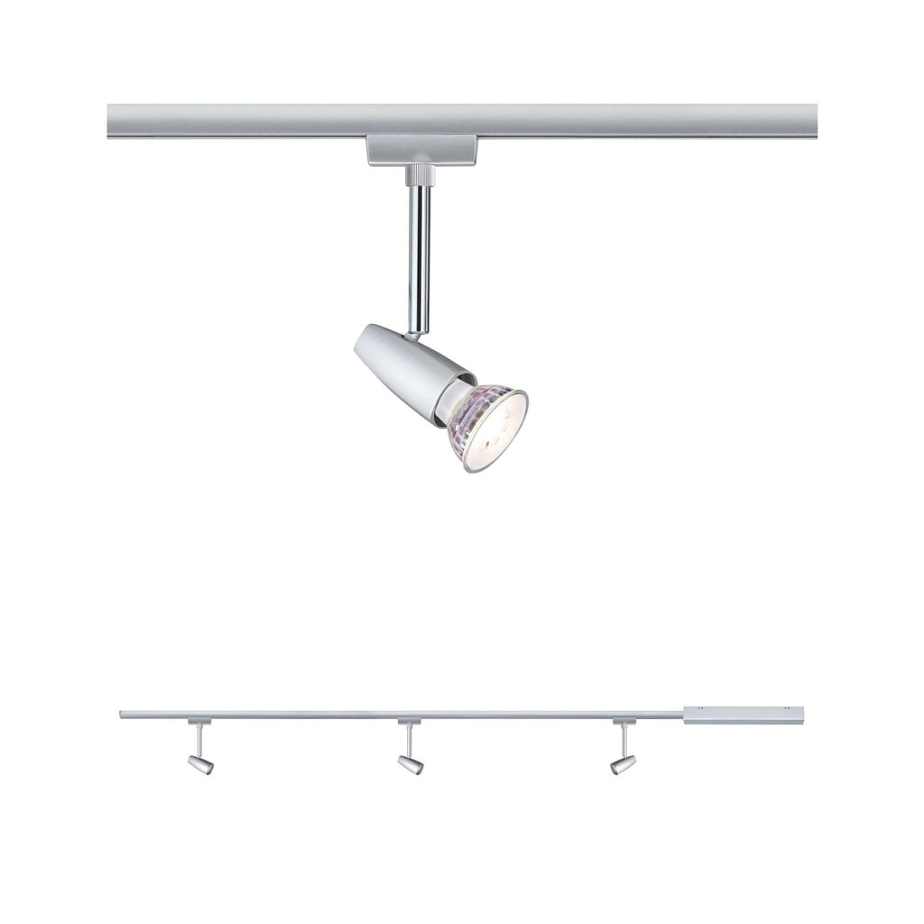 Paulmann 95459 URail Schienensystem Set Barelli max 3x10W GU10 Chrom matt/Chrom 230V 1m Schienensystem Schienenleuchte Deckenbeleuchtung